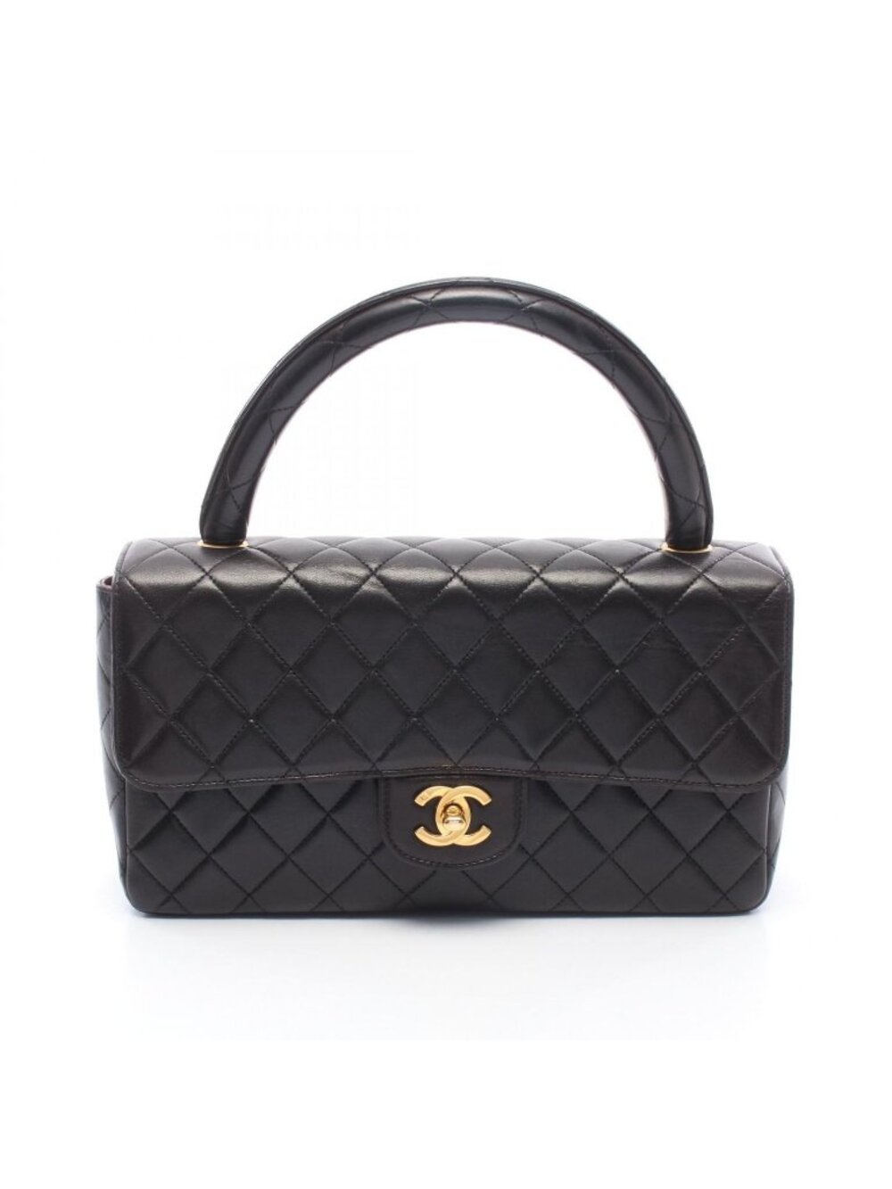 Chanel Handbag Quilted Parent Child Bag Black Lambskin